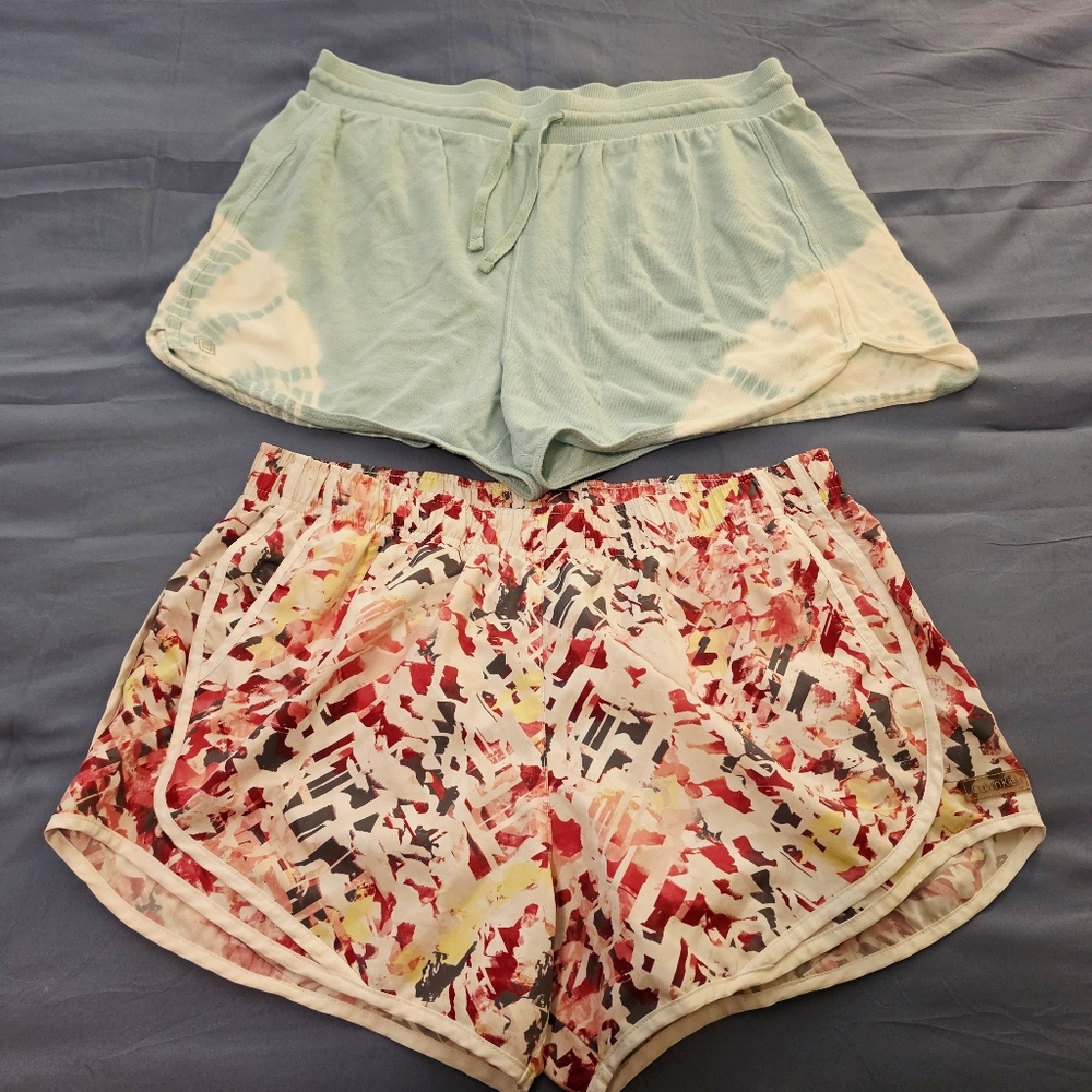 Bundle (Lot of 2) Women's Active Workout Shorts Size Large Calvin Klein + Zelos